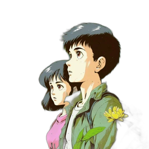 jacket, anime, comic book art, watercolor transparent PNG cut-out