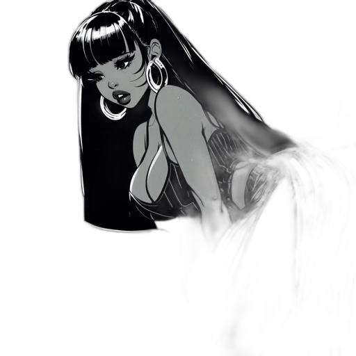 dress, hair, mask, creature transparent PNG cut-out