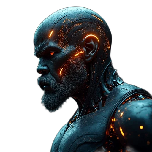 robot, face, mask, cyberpunk transparent PNG cut-out