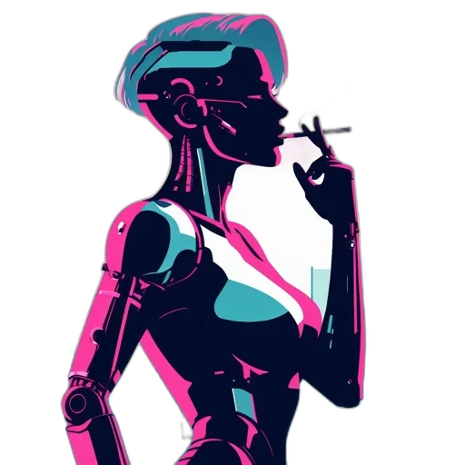 robot, dress, jacket, cyberpunk transparent PNG cut-out