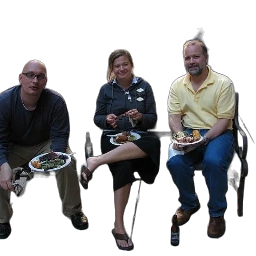 staff, woman, sits, bench transparent PNG cut-out