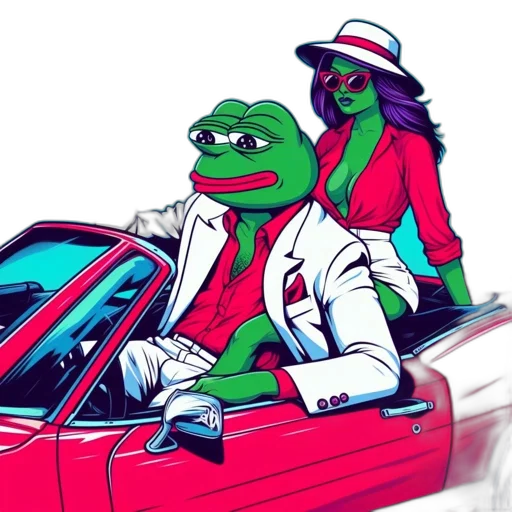 car, hat, jacket, vaporwave transparent PNG cut-out