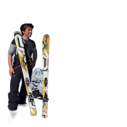 staff, 3d render, skier, stands transparent PNG cut-out