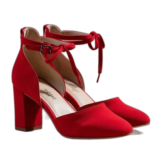 shoes, 3d render, red, pair transparent PNG cut-out