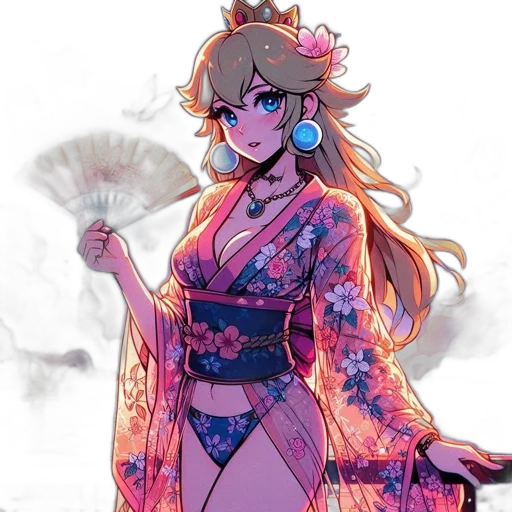 dress, staff, flower, anime transparent PNG cut-out