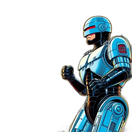 robot, concept art, comic book art, 3d render transparent PNG cut-out