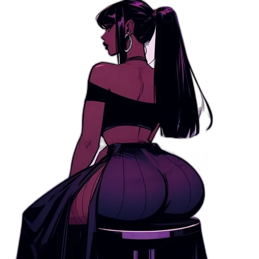 dress, concept art, cyberpunk, anime transparent PNG cut-out