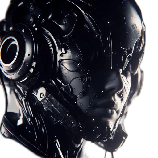 robot, mask, face, cyberpunk transparent PNG cut-out