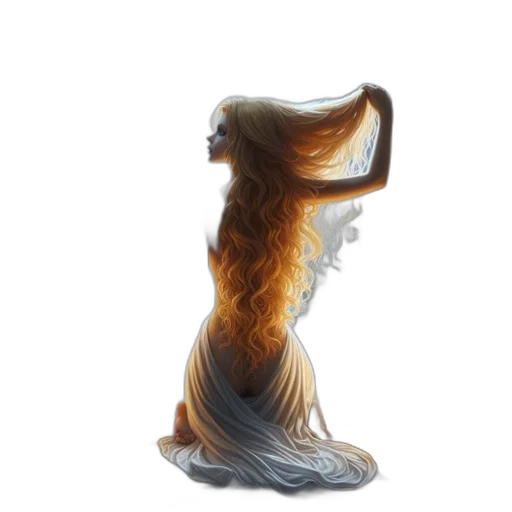 hair, dress, staff, crown transparent PNG cut-out