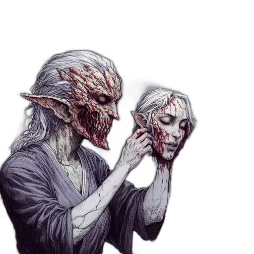 mask, creature, face, concept art transparent PNG cut-out