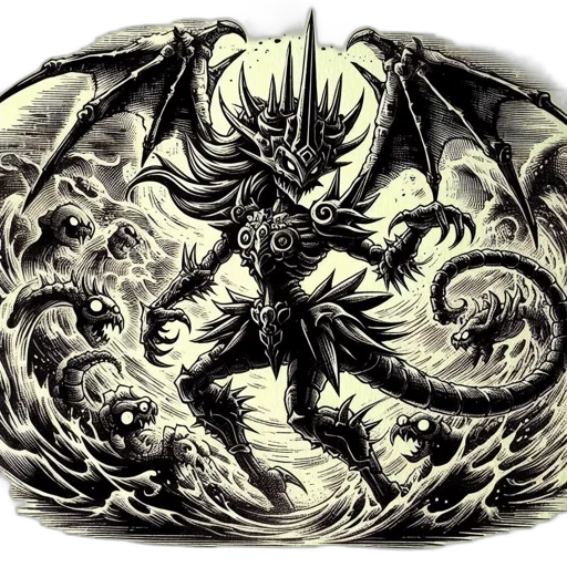 dragon, creature, sword, staff transparent PNG cut-out