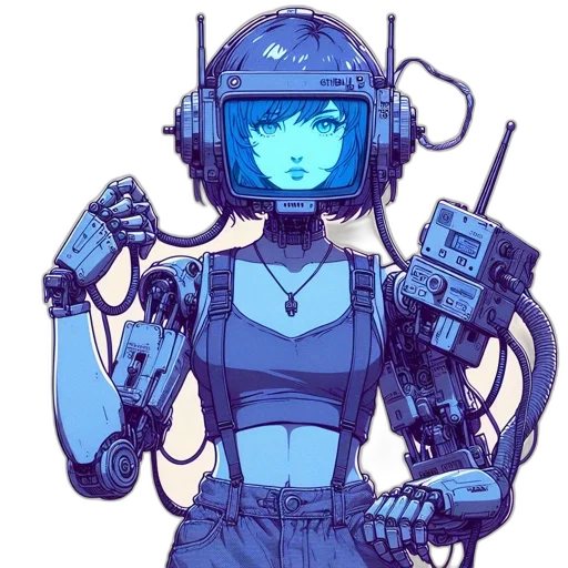 robot, weapon, cyberpunk, concept art transparent PNG cut-out