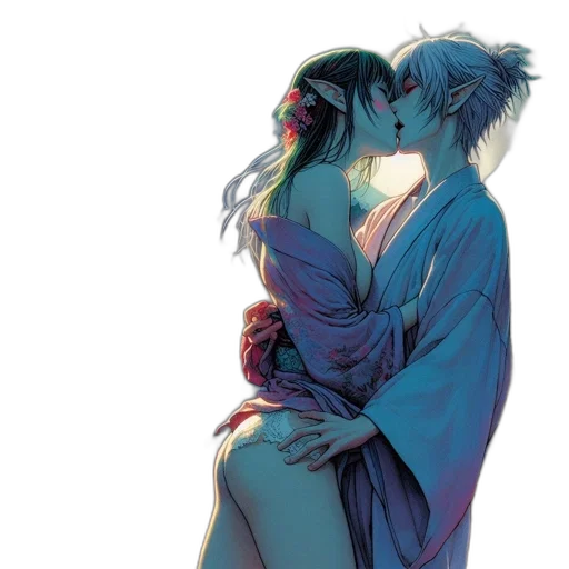 watercolor, concept art, comic book art, anime transparent PNG cut-out
