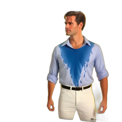 jacket, umbrella, 3d render, blue transparent PNG cut-out