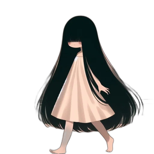 dress, hair, creature, mask transparent PNG cut-out