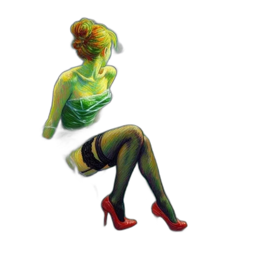 dress, shoes, concept art, pixel art transparent PNG cut-out
