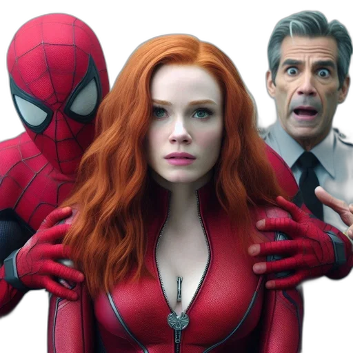 comic book art, three, characters, man transparent PNG cut-out