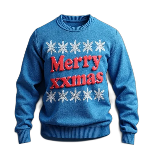 blue, sweater, text, merry transparent PNG cut-out
