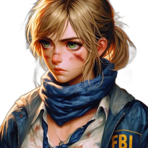 jacket, face, weapon, staff transparent PNG cut-out