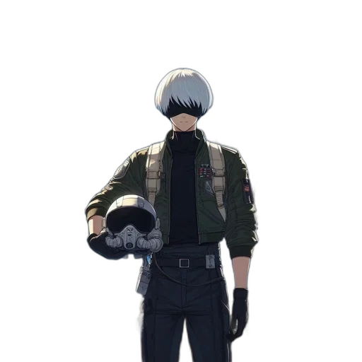 jacket, mask, robot, weapon transparent PNG cut-out