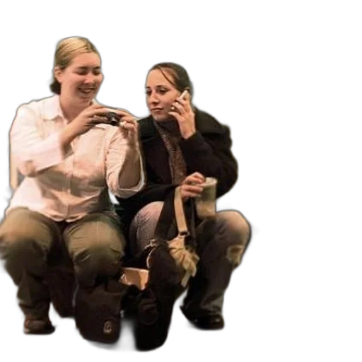 staff, forest, two, women transparent PNG cut-out