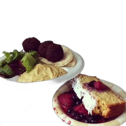 food, plate, hummus, falafel transparent PNG cut-out