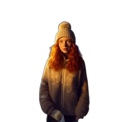 jacket, hat, staff, face transparent PNG cut-out