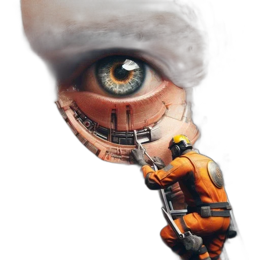 robot, face, mask, creature transparent PNG cut-out