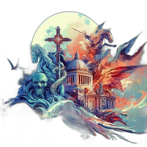 dragon, fantasy art, concept art, watercolor transparent PNG cut-out