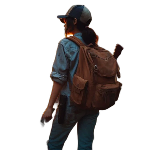 staff, jacket, hat, umbrella transparent PNG cut-out