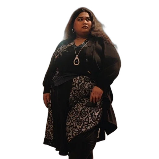 dress, jacket, staff, jewelry transparent PNG cut-out
