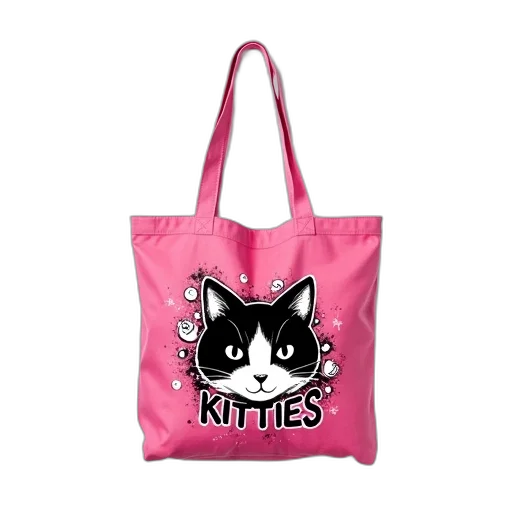 pink, tote, bag, graphic transparent PNG cut-out