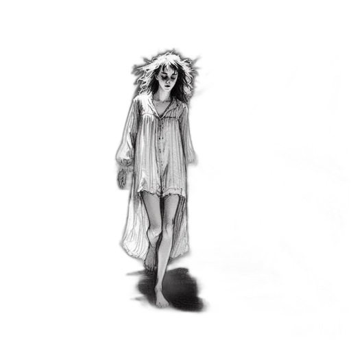 dress, creature, mask, hair transparent PNG cut-out