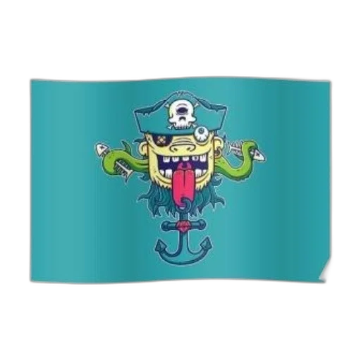 cartoon, pirate, green, tentacle transparent PNG cut-out