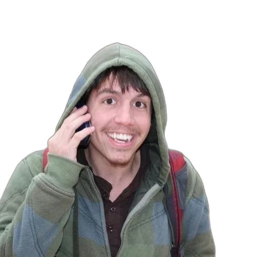 jacket, face, creature, staff transparent PNG cut-out