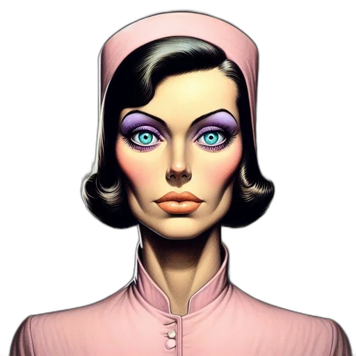 face, staff, jewelry, comic book art transparent PNG cut-out