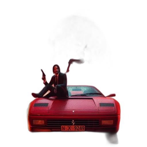 car, weapon, jacket, vaporwave transparent PNG cut-out