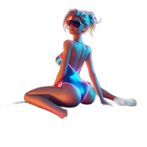 dress, robot, concept art, 3d render transparent PNG cut-out