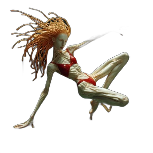 hair, creature, staff, weapon transparent PNG cut-out