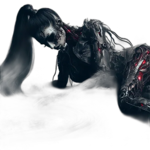 dress, creature, hair, mask transparent PNG cut-out