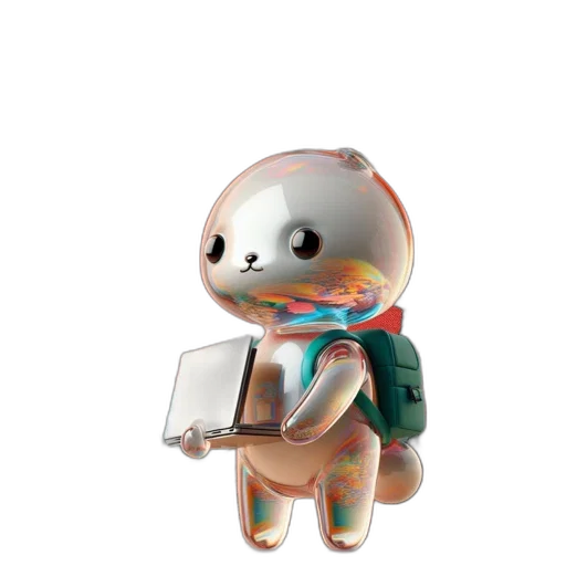 robot, staff, creature, 3d render transparent PNG cut-out