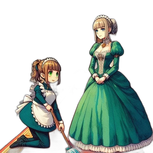 dress, staff, crown, pixel art transparent PNG cut-out