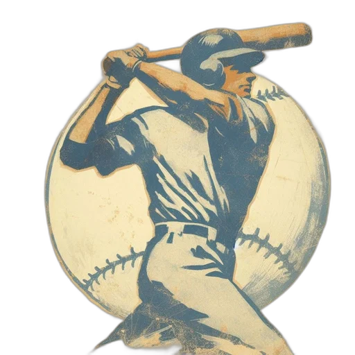 illustrated, baseball, player, prepares transparent PNG cut-out