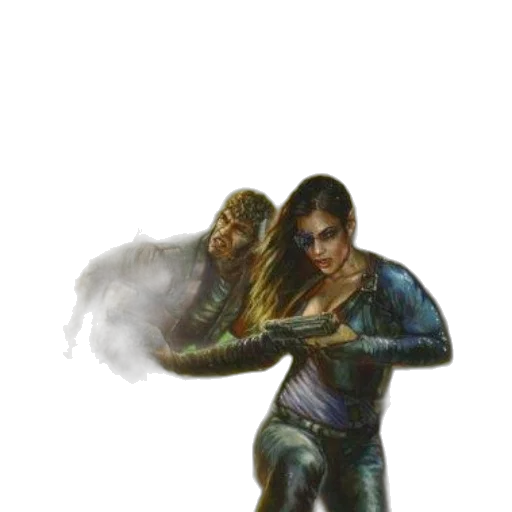 weapon, staff, jacket, creature transparent PNG cut-out