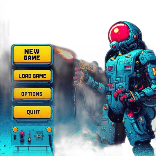 robot, concept art, cyberpunk, 3d render transparent PNG cut-out