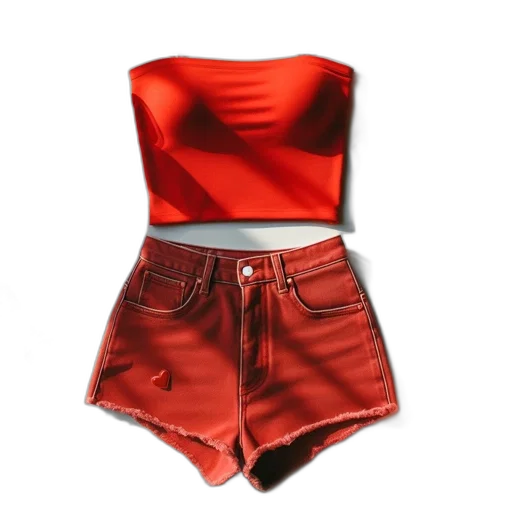 dress, jacket, 3d render, red transparent PNG cut-out