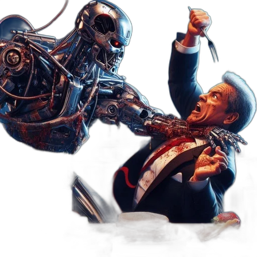 robot, concept art, cyberpunk, comic book art transparent PNG cut-out