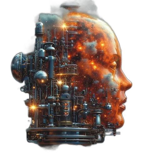 robot, mask, face, cyberpunk transparent PNG cut-out