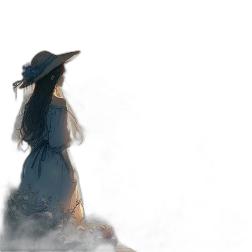 dress, hat, staff, sword transparent PNG cut-out