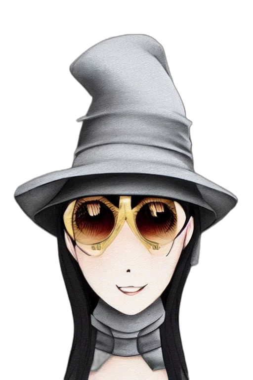 hat, mask, staff, anime transparent PNG cut-out